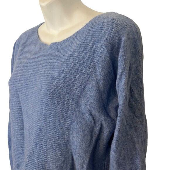 Max Studio Womens Blue 100% 2-Ply Cashmere Long Sleeve Pullover Sweater sz M - Picture 8 of 16